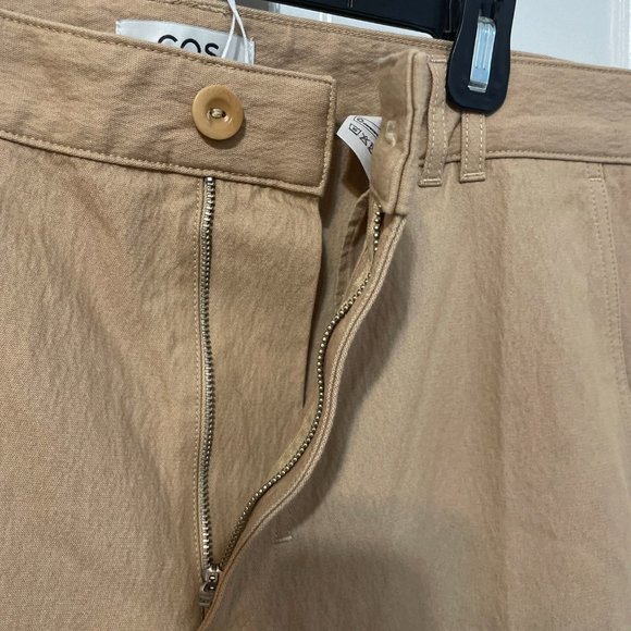 COS Pants Tan Beige Trousers NWT Work Office Textured Women's Straight Slim 14 - Picture 4 of 8